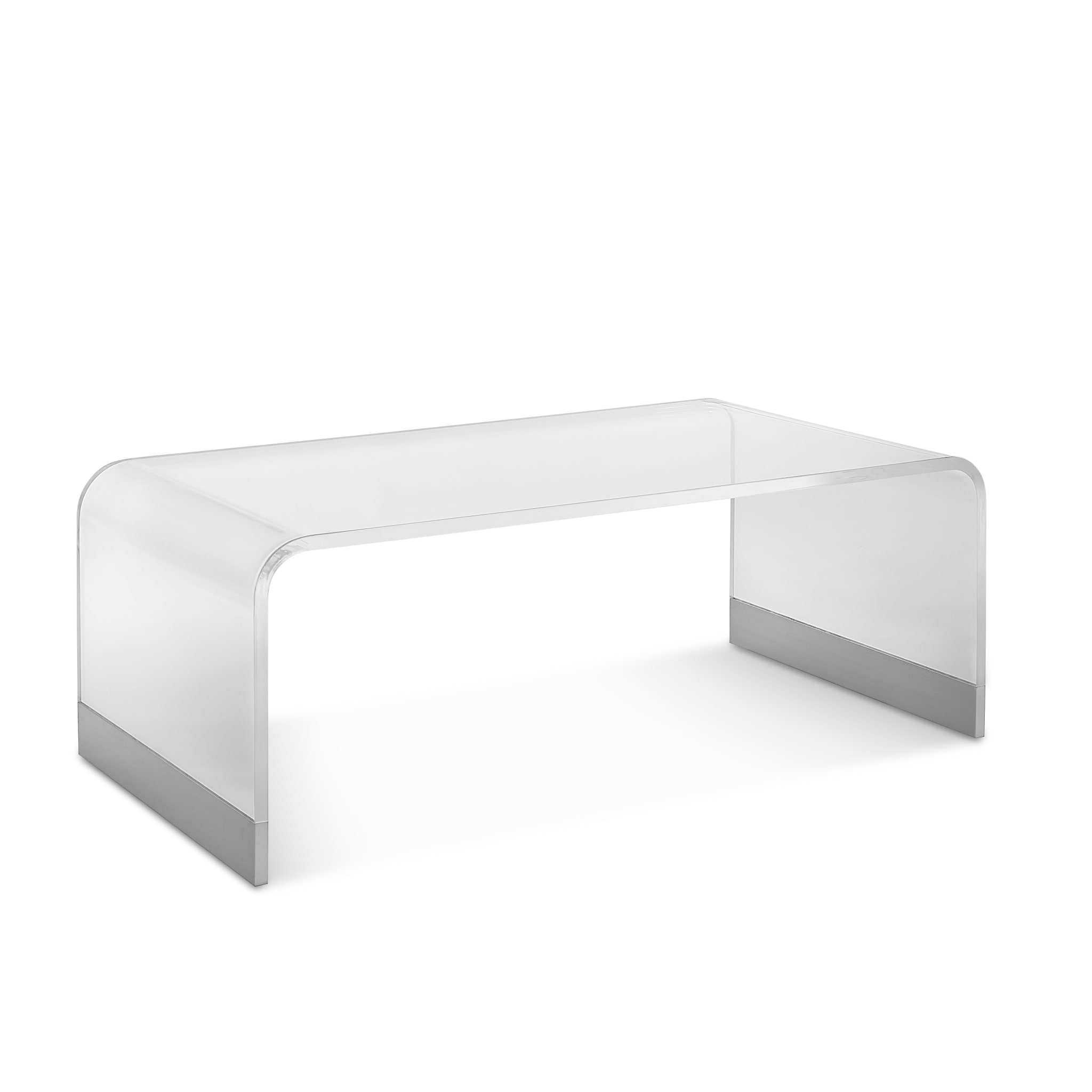 Bowie Coffee Table in Clear Acrylic and Brushed Stainless Steel - image 4