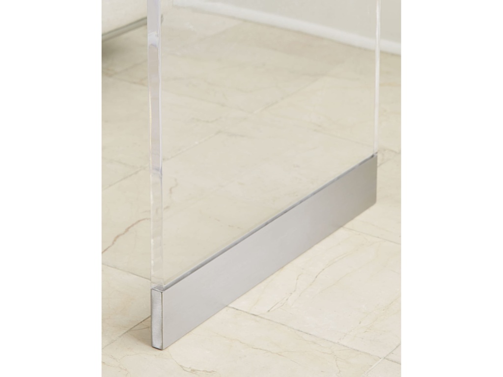 Bowie Console Table in Clear Acrylic and Brushed Stainless Steel - image 1