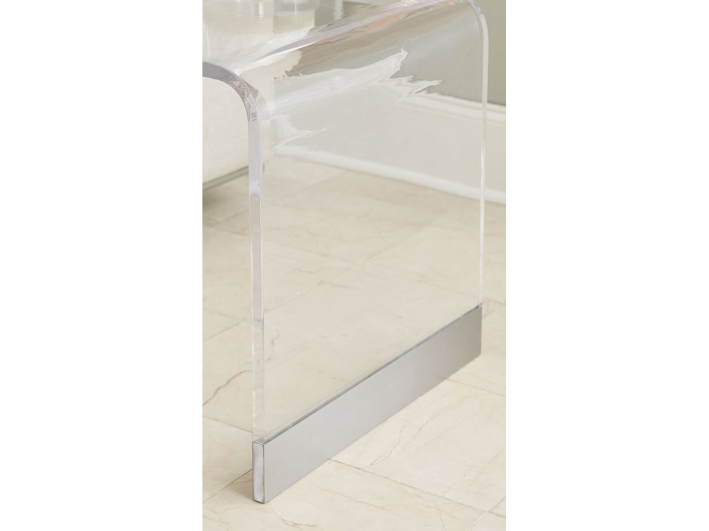 Bowie End Table in Clear Acrylic and Brushed Stainless Steel - image 1