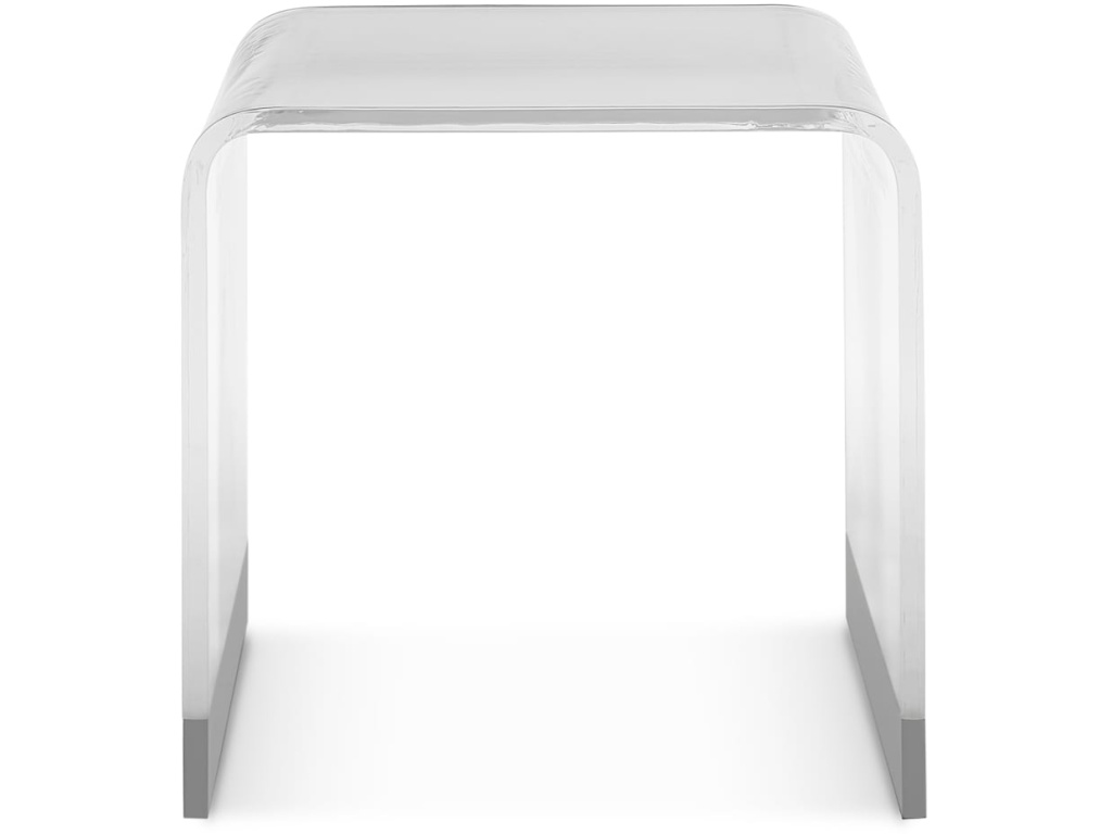Bowie End Table in Clear Acrylic and Brushed Stainless Steel - image 3