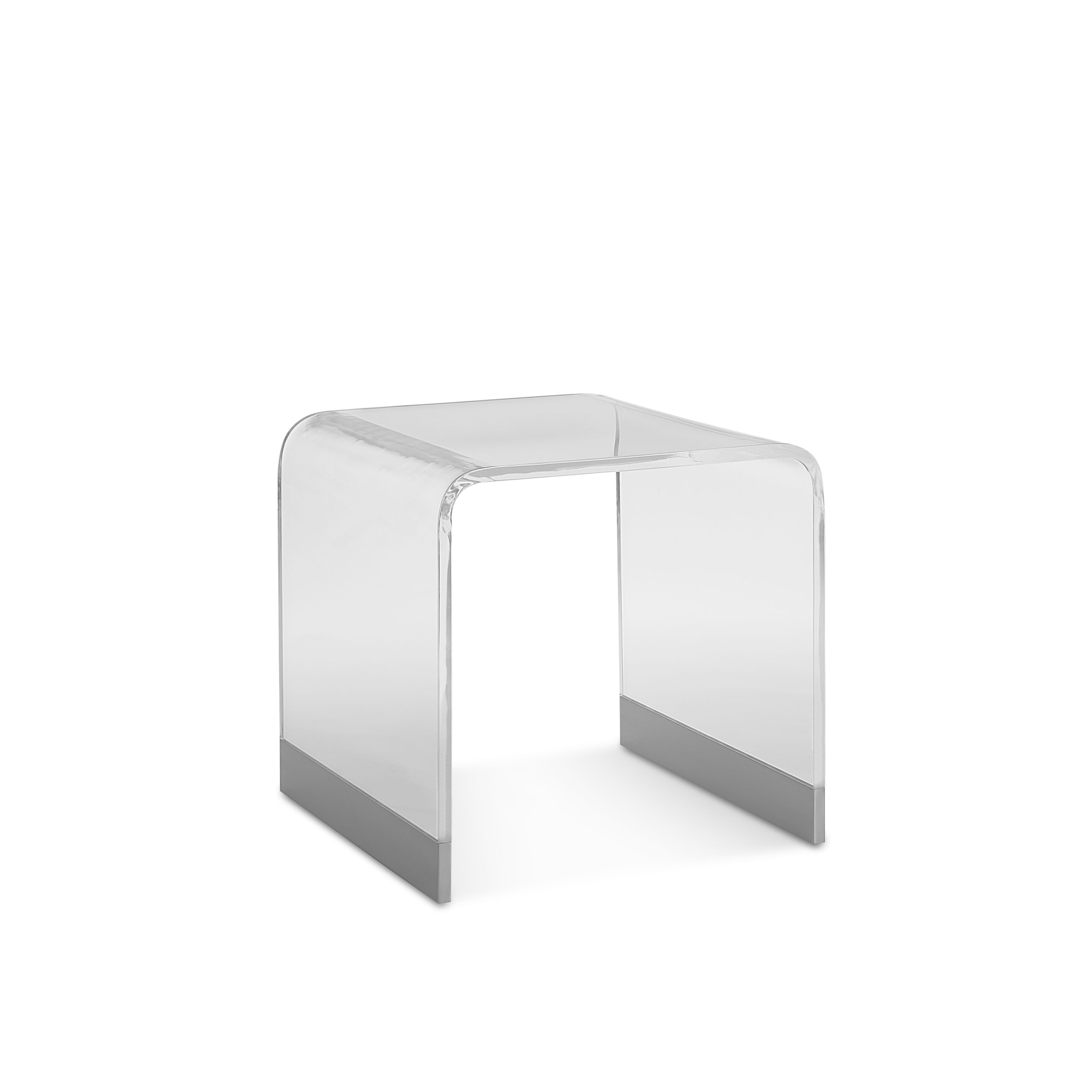 Bowie End Table in Clear Acrylic and Brushed Stainless Steel - image 4