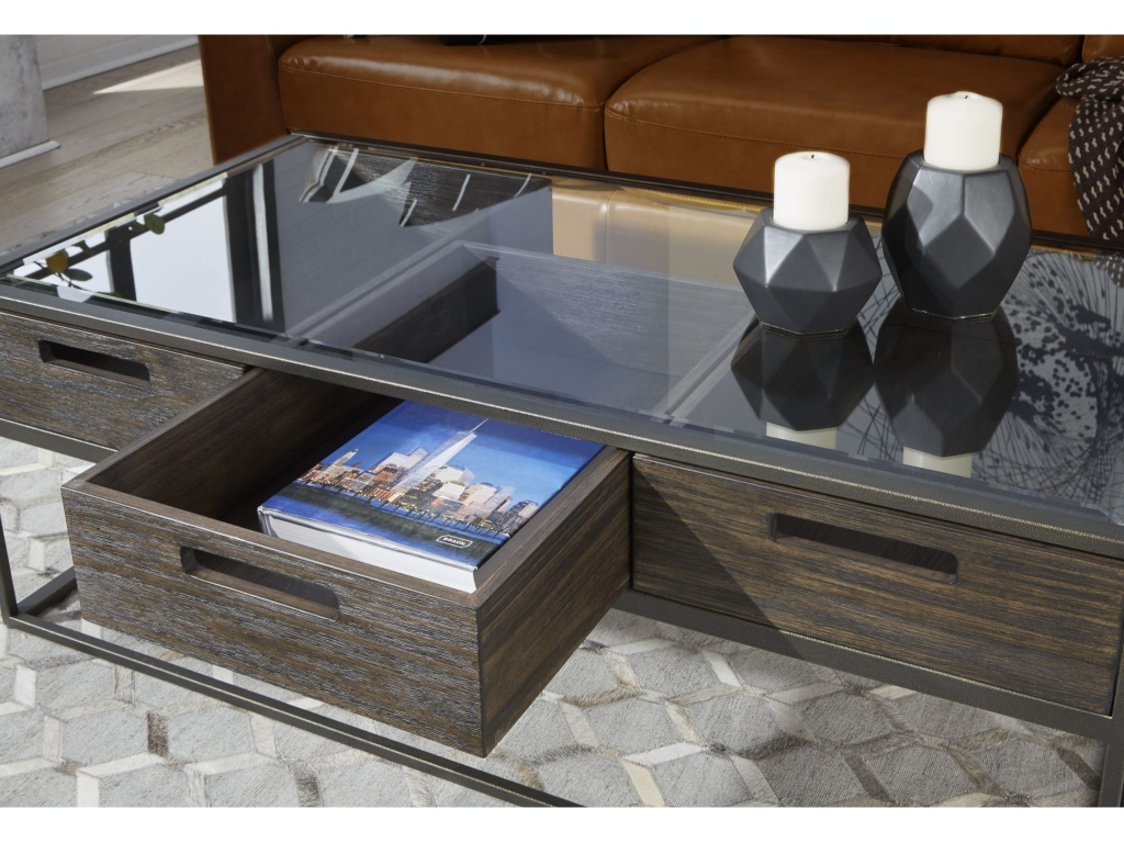 Bradley Three-Drawer Coffee Table in Double Fudge - image 3