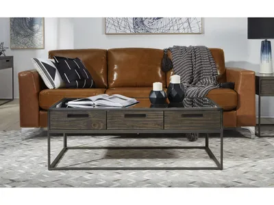 Bradley Three-Drawer Coffee Table in Double Fudge
