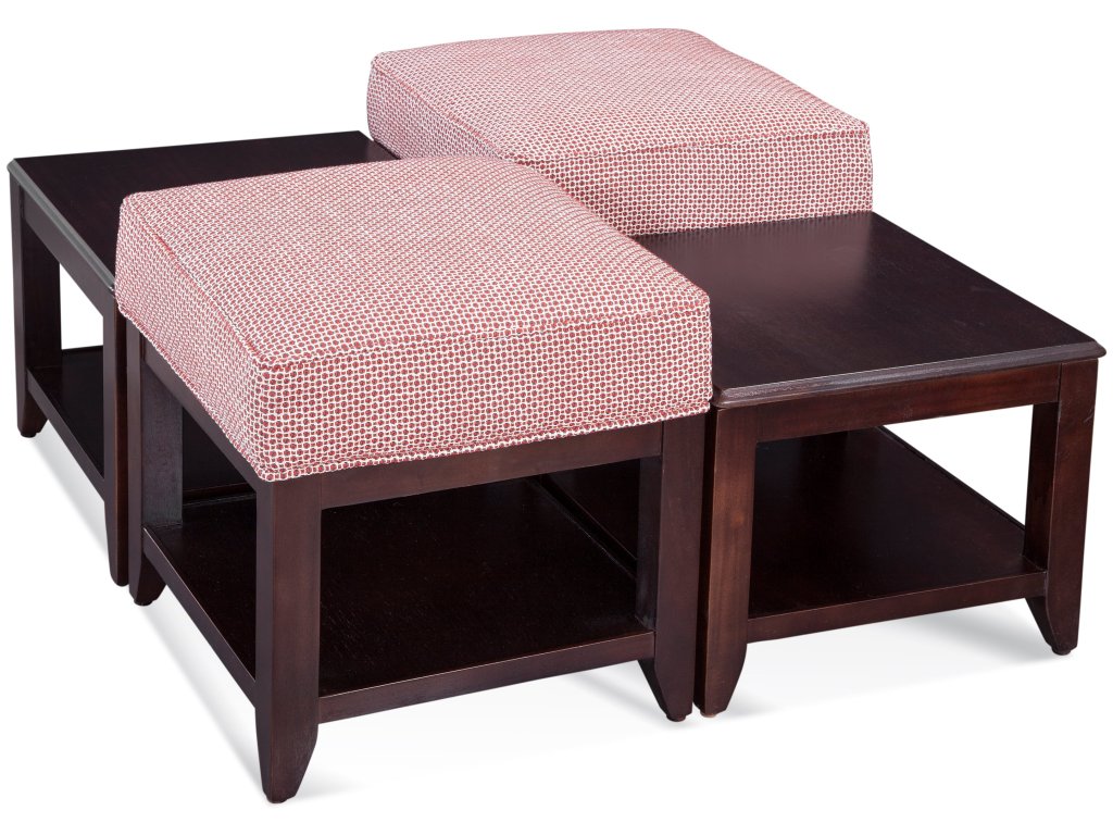 Elements Cube Ottoman with Wood Top - image 1