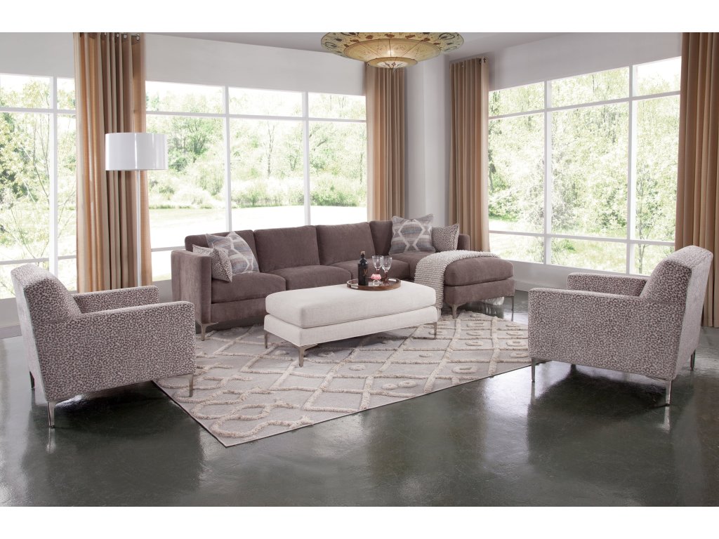 Celeste Cocktail Ottoman - Metal Legs - image 1