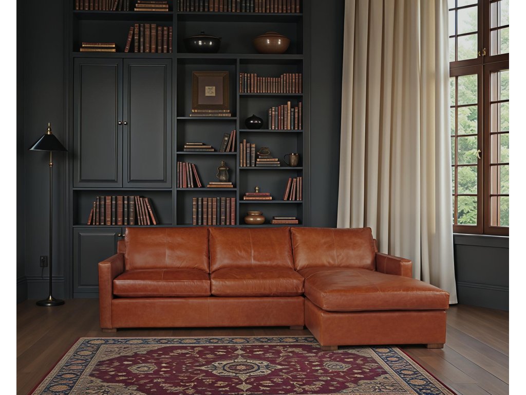 Bel-Air Two Piece Leather Chaise Sectional - image 4