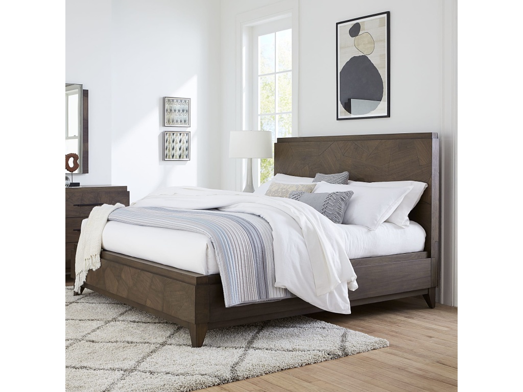 Broderick Wood Panel Bed in Wild Oats Brown - image 5