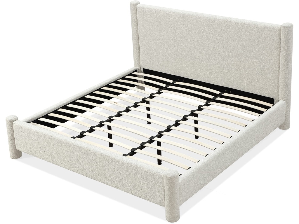 Burke Upholstered Platform Bed in Cottage Cheese Boucle - image 7