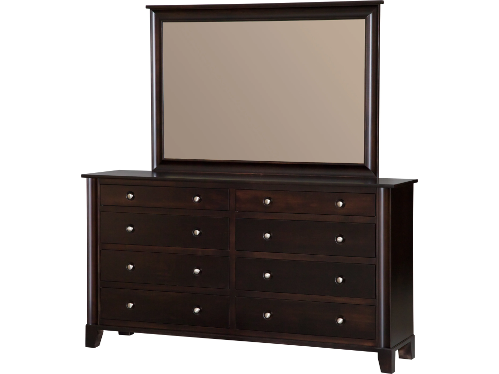 Daniel's Amish Cosmopolitan 8-Drawer Dresser w/ Tall Wide Mirror, alternate view 1