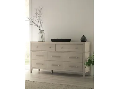 Camden Eight Drawer Oak Wood Dresser in Chai