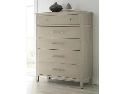 Camden Five Drawer Oak Wood Chest in Chai