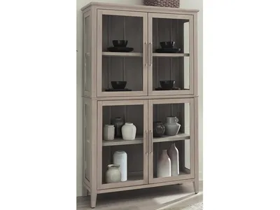 Camden Four Door Shiplap Curio in Chai