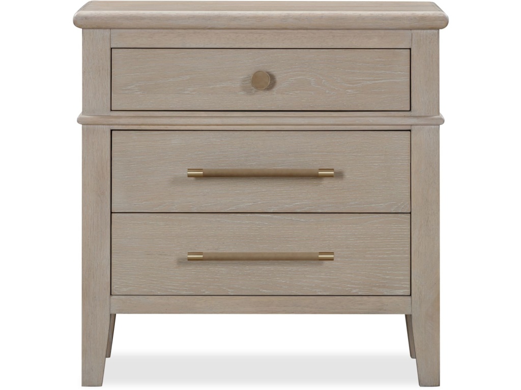 Camden Three Drawer Oak Wood Nightstand in Chai - image 1