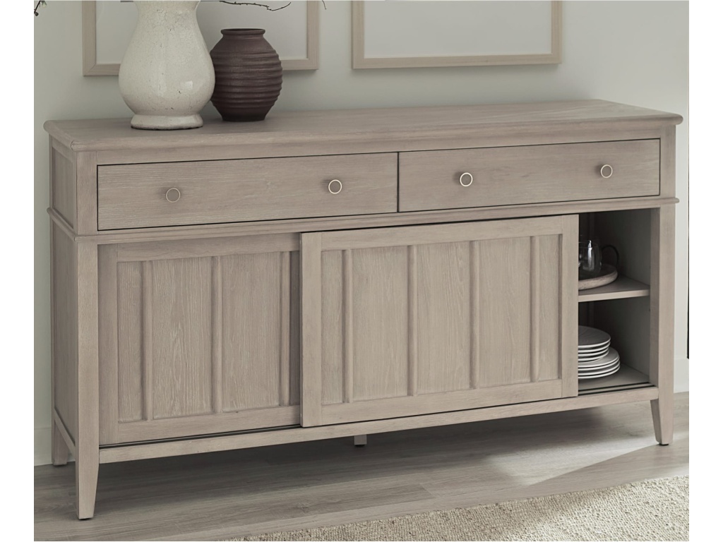 Camden Two Drawer Two Door Oak Wood Sideboard in Chai - image 1