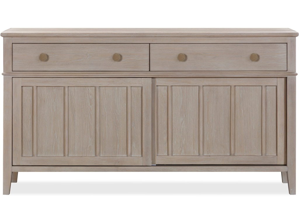 Camden Two Drawer Two Door Oak Wood Sideboard in Chai - image 2