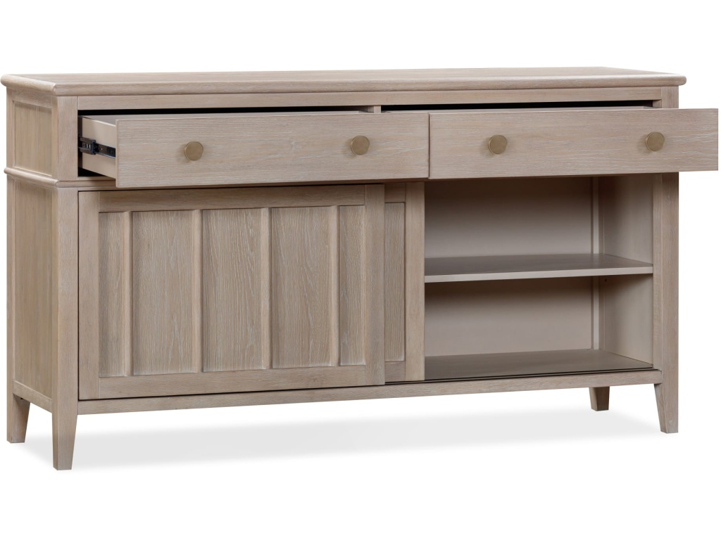 Camden Two Drawer Two Door Oak Wood Sideboard in Chai - image 4