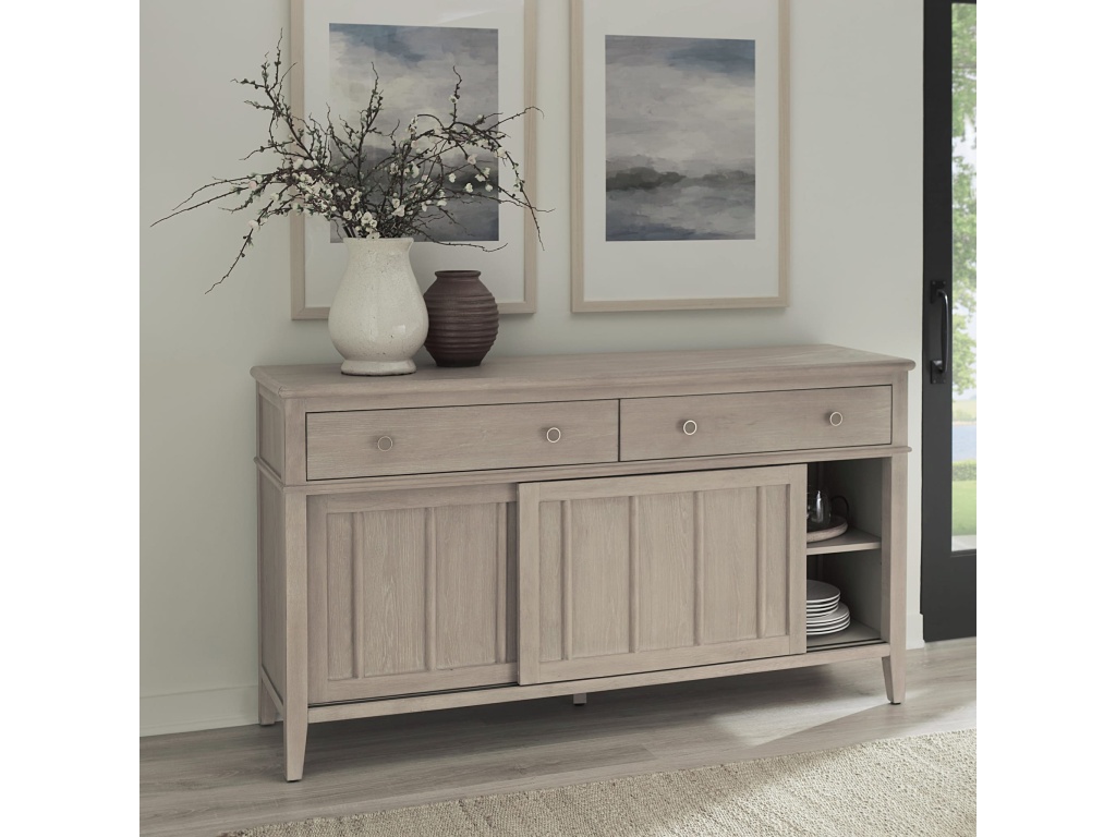Camden Two Drawer Two Door Oak Wood Sideboard in Chai - main image