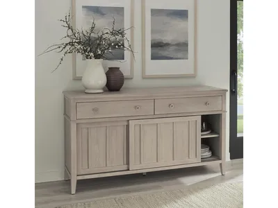 Camden Two Drawer Two Door Oak Wood Sideboard in Chai