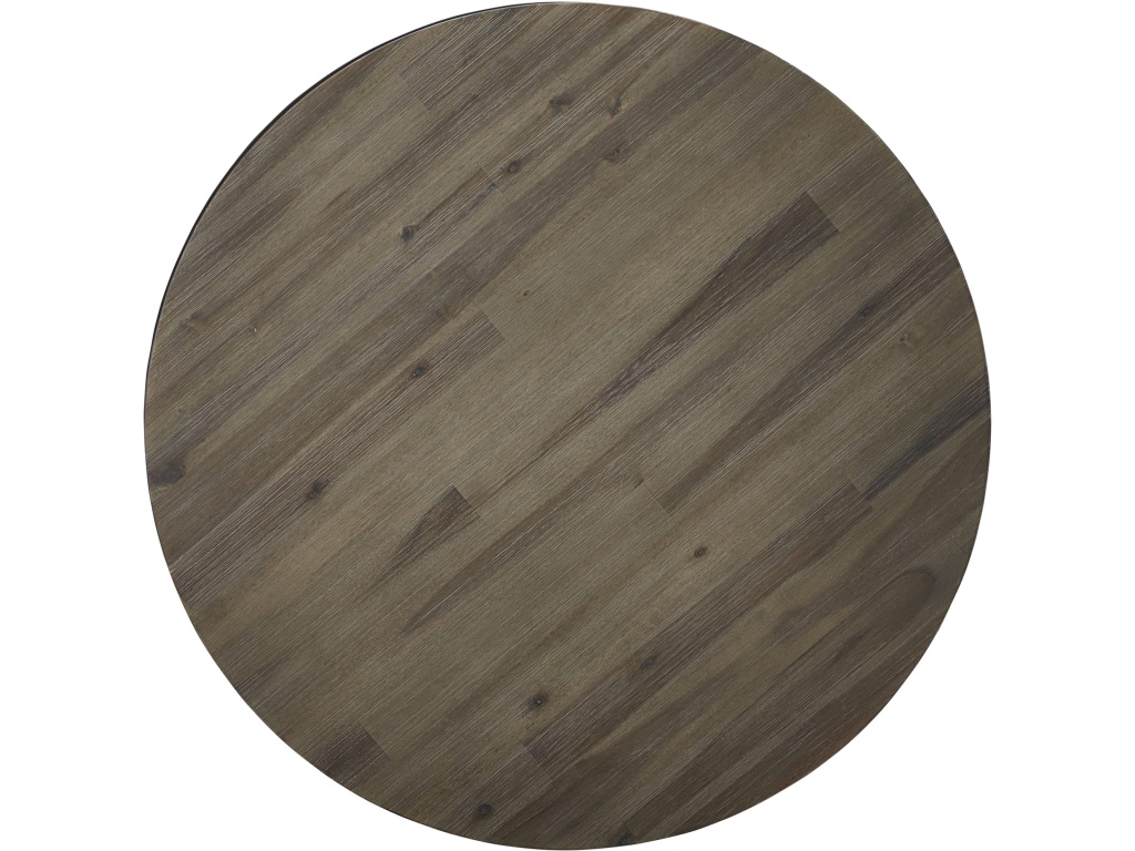 Canyon Solid Wood and Metal Round Coffee Table in Washed Grey - image 4