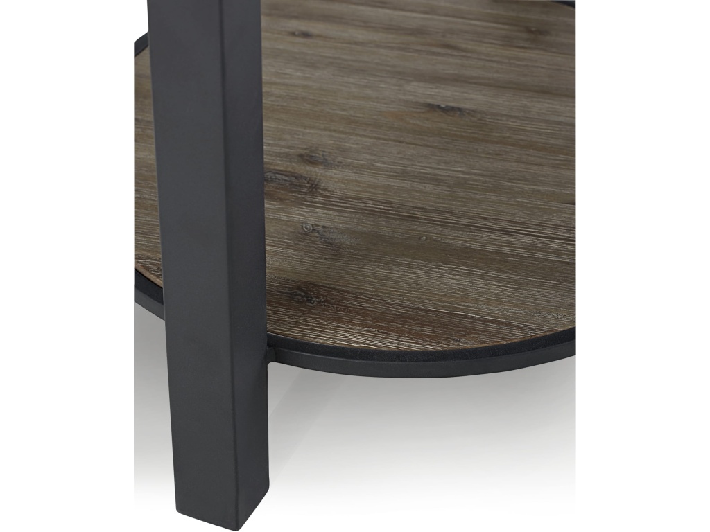 Canyon Solid Wood and Metal Round End Table in Washed Grey - image 3