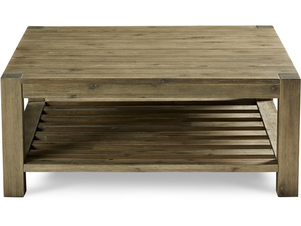 Canyon Solid Wood Square Coffee Table in Washed Grey - image 2