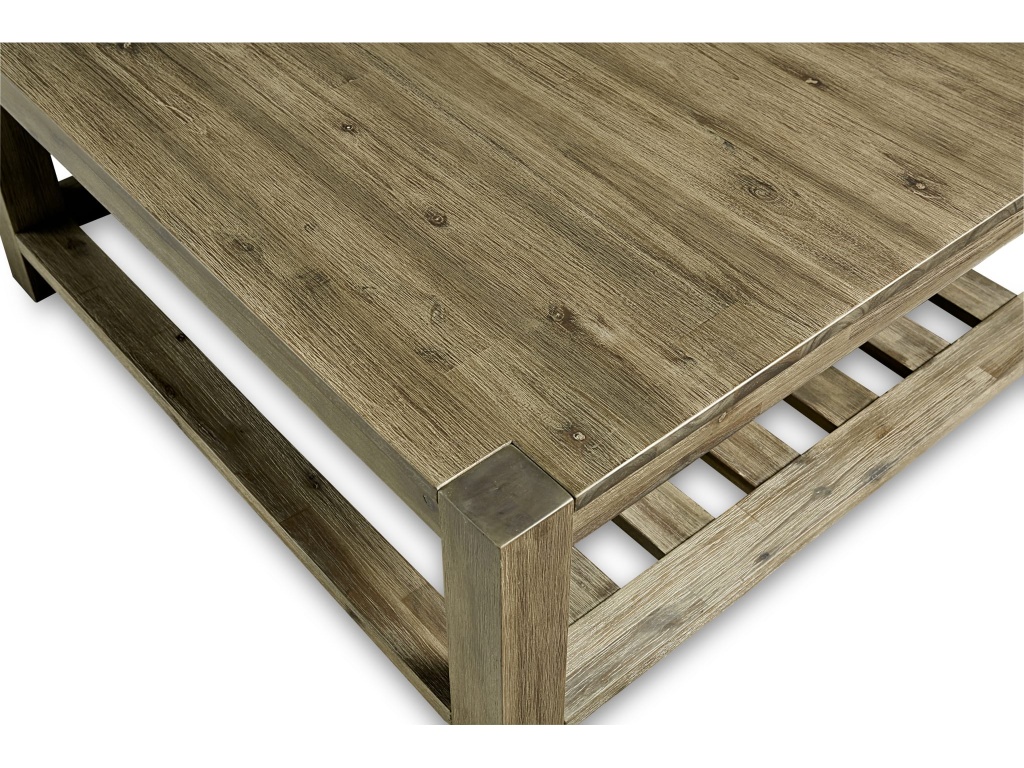 Canyon Solid Wood Square Coffee Table in Washed Grey - image 3