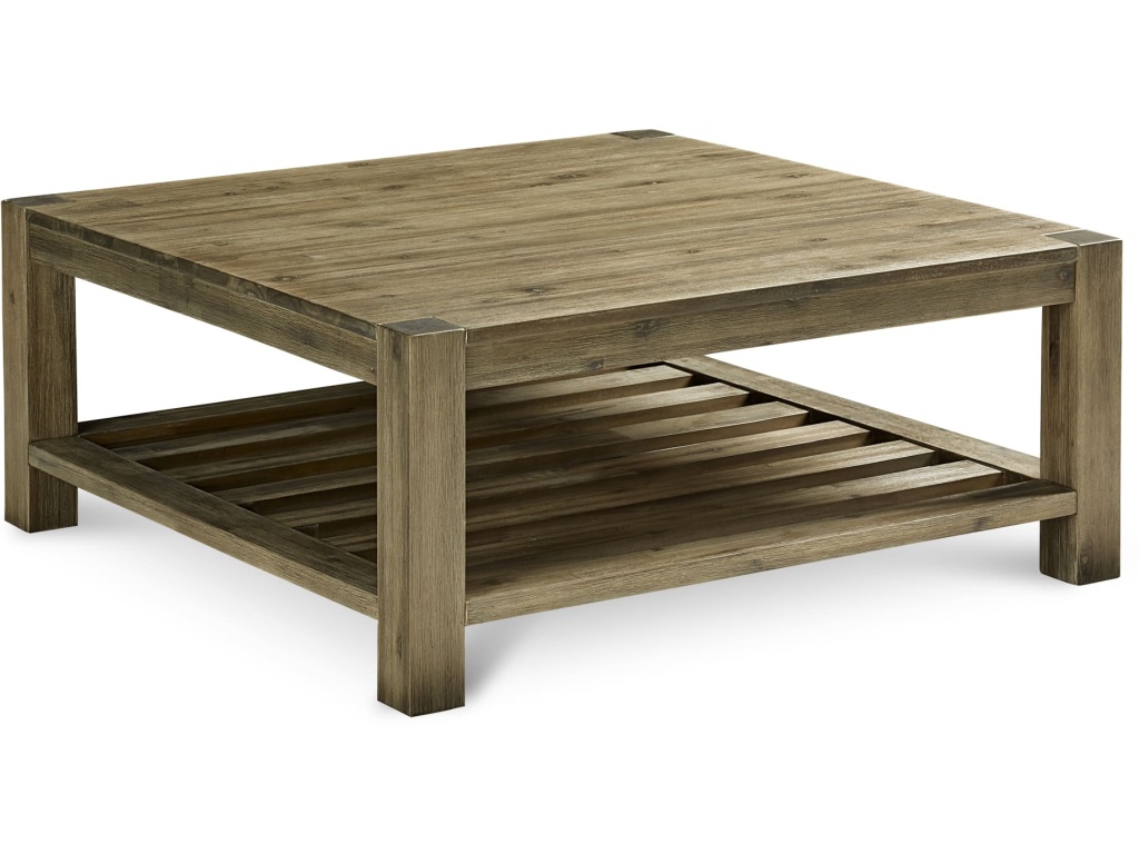 Canyon Solid Wood Square Coffee Table in Washed Grey - image 5