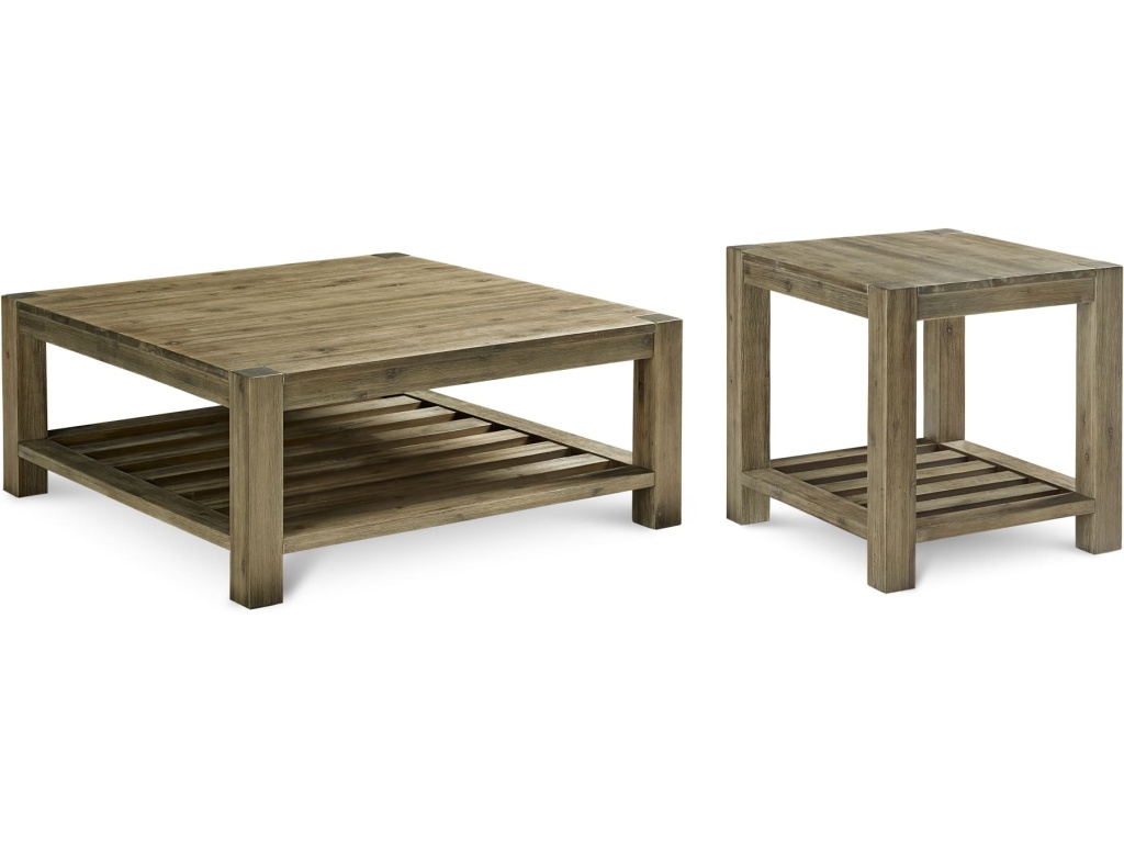 Canyon Solid Wood Square Coffee Table in Washed Grey - image 4