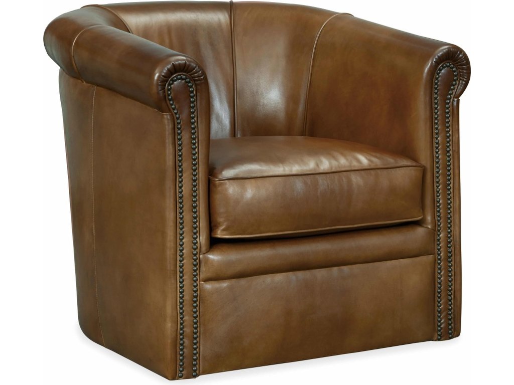 Axton Swivel Leather Club Chair - main image