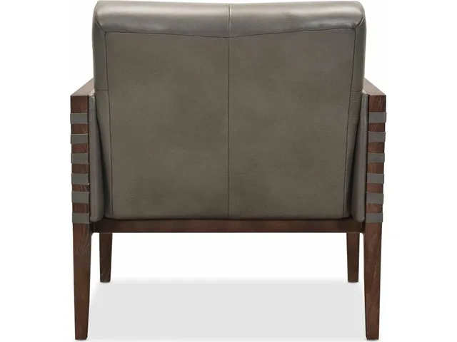 Carverdale Leather Club Chair w/Wood Frame - Alternative View