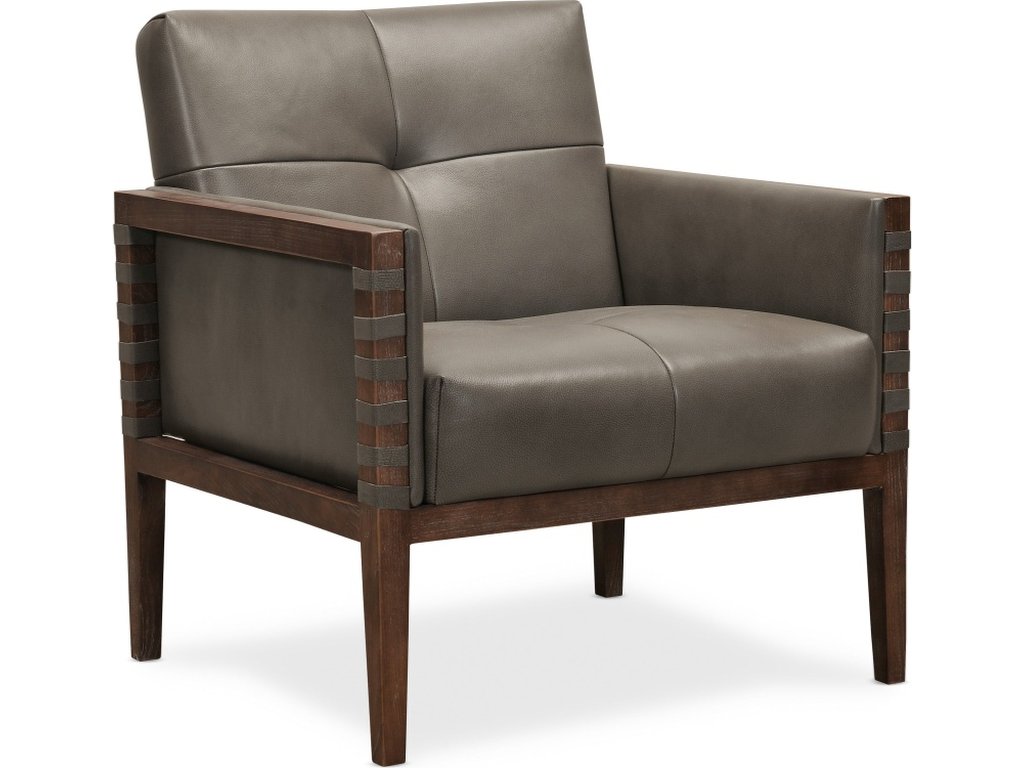 Carverdale Leather Club Chair w/Wood Frame - main image