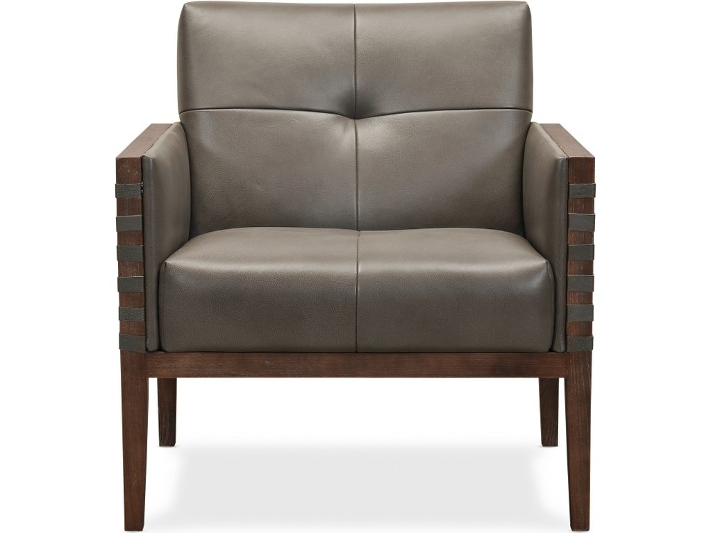 Carverdale Leather Club Chair w/Wood Frame - image 3
