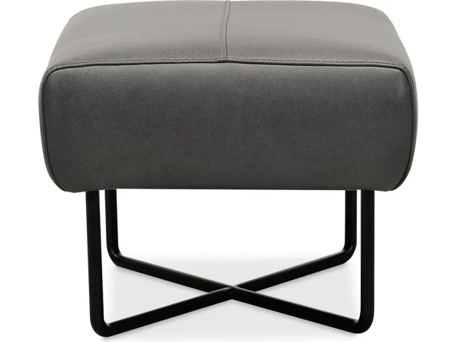 Efron Ottoman w/ Black Metal Base - Alternative View