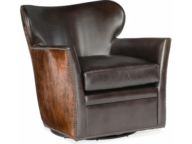 Kato Leather Swivel Chair w/ Dark HOH