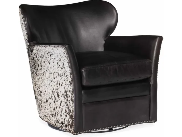 Kato Leather Swivel Chair w/ Salt Pepper HOH