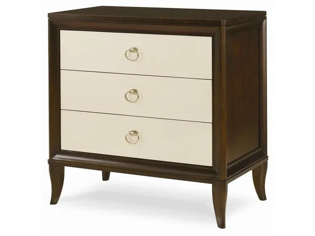 Tribeca Three Drawer Nightstand - Tribeca/Cream