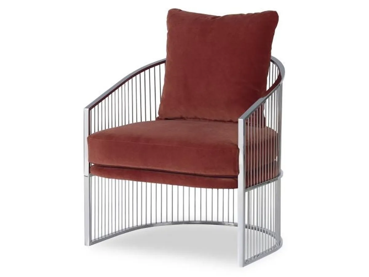 Ruffalo Nickel Barrel Chair - primary view