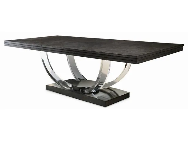 Omni Large Rectangular Dining Table With Acrylic Legs (Plain Maple)