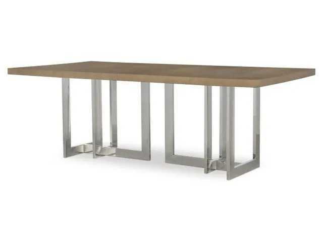 Milan Oak Dining Table With Metal Base