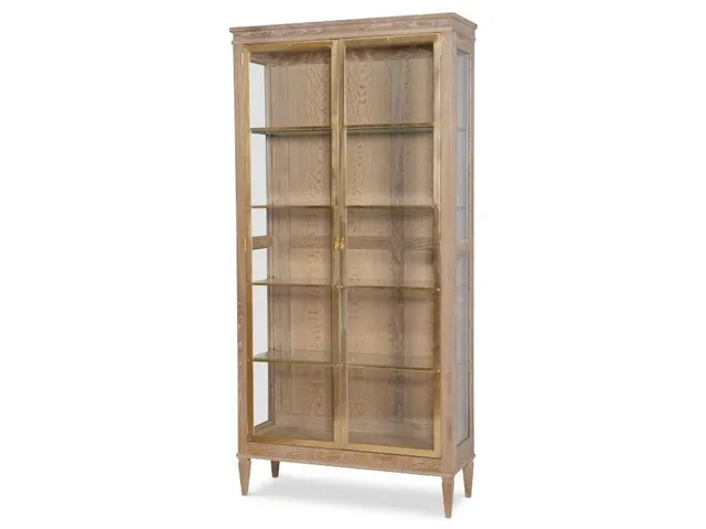 Maison '47 Brass Front Curio - Blonde Cerused