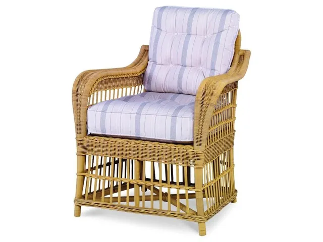 Mainland Wicker Large Dining Arm Chair With Button Back
