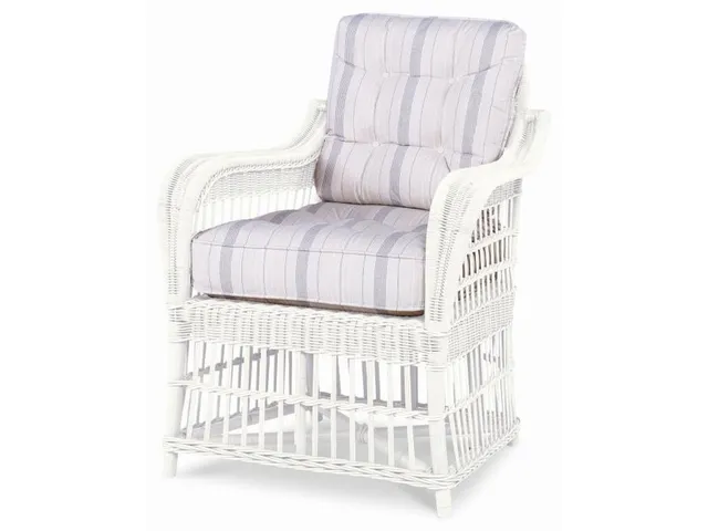 Mainland Wicker Large Dining Arm Chair With Button Back