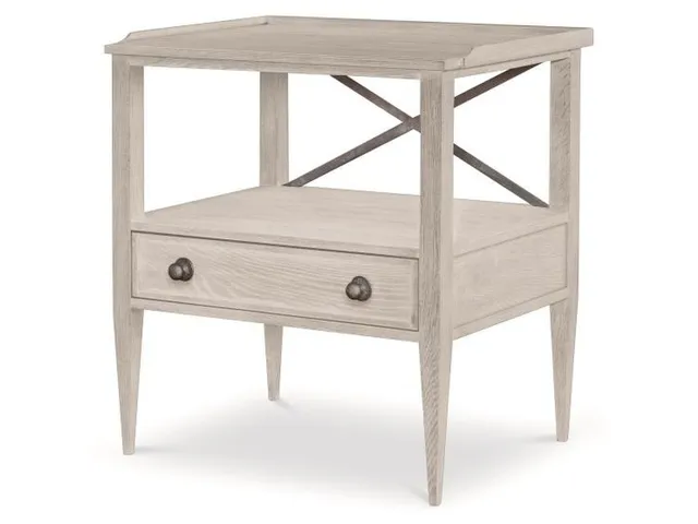 William Nightstand - White Rustic