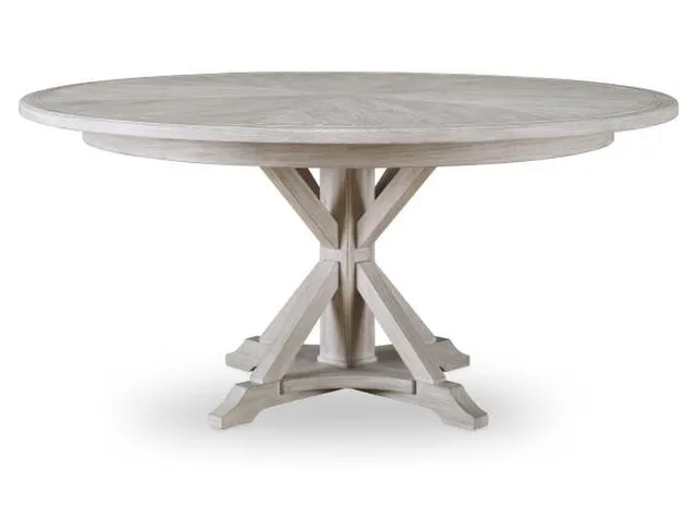Collin 64 Round Dining Table - White Rustic