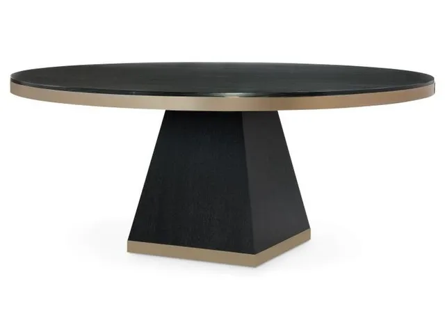 Corso 72 Round Dining Table - Black Cerused