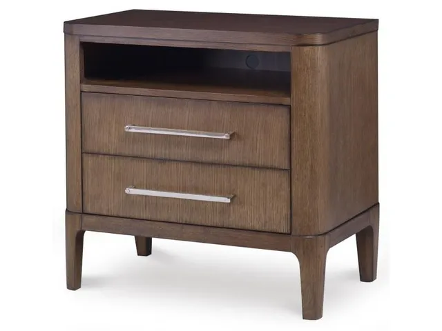 Bowery Place Two Drawer Nightstand - Bowery Cerused