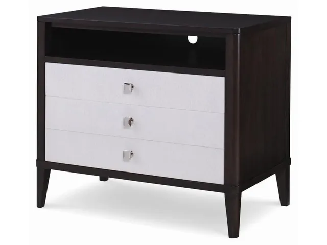 Aria Three Drawer Nightstand - Brownstone/Oxford White