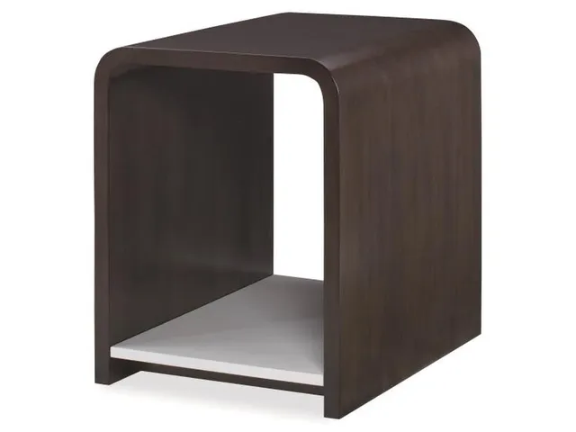 Aria Chairside Table - Brownstone/Oxford White