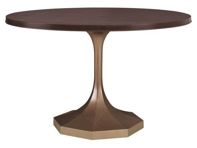 Molly Gold Pedestal 54 Round Dining Table