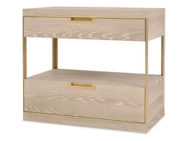 Cadence Two Drawer Nightstand - Sand Cerused